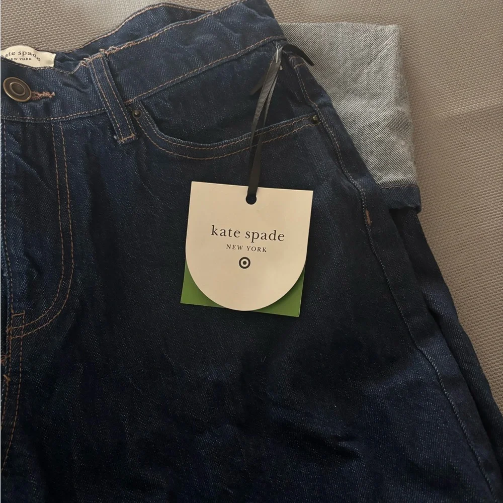 Kate Spade for target medium wash high rise cuff Denim Jeans sz 8 NWT